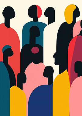 Crowded Stillness - Abstract Crowd Art