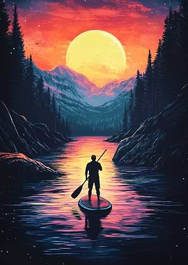 Sunset Paddleboarding