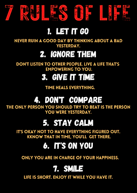 7 Rules of Life Poster