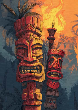 Tiki Totem Sunset