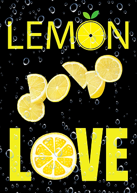 Fresh Lemon Love Citrus Typography Design