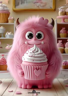 Sugarpop - Pink Monster with Cupcake