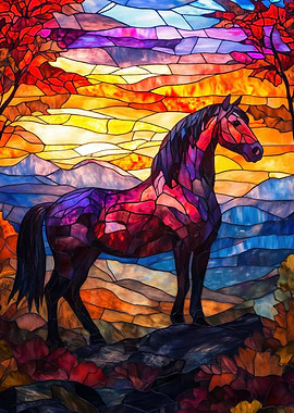 Stained Glass Horse
