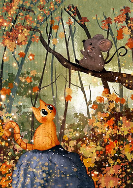 Cat and Mouse in Autumn