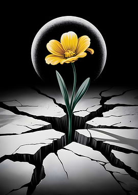Flower Through Crack