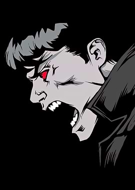 Angry Man with Red Eyes