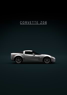Corvette C6 Z06 White - Green Bkg