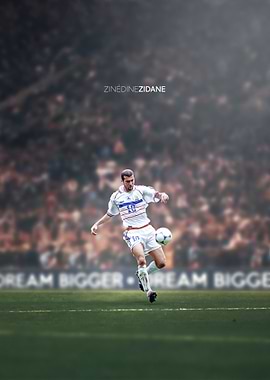 Zinedine Zidane Football Action