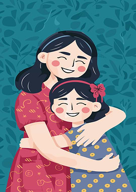 Mother and Daughter Hug