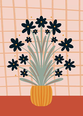 Retro Floral Vase