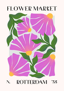 Flower Market Rotterdam Poster