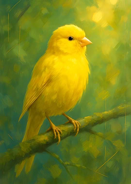 Yellow Canary on Branch