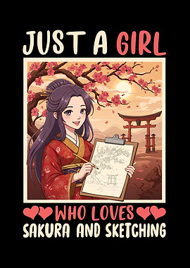 Sakura Sketching Girl