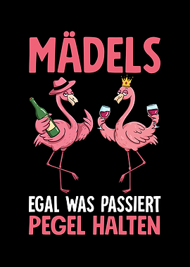 Flamingo Friends Wine Quote