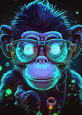 Cool Monkey with Glasses
