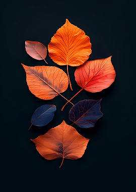 Autumn Leaves on Black