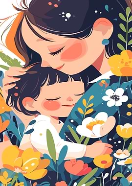 Mother and Daughter Embrace