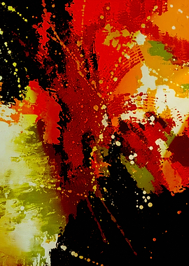 Abstract Red and Black Splashes