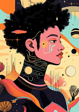 Digital youth beneath twin suns