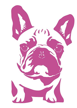 Pink French Bulldog Silhouette