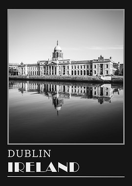 Dublin, Ireland Cityscape Photo Travel Poster