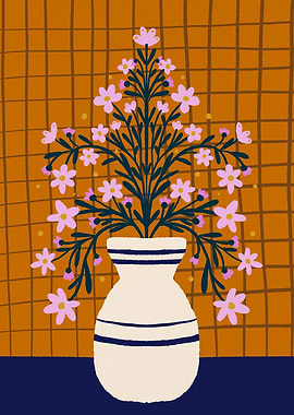 Floral Vase Illustration