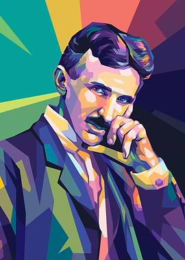 Nikola Tesla Pop Art Portrait