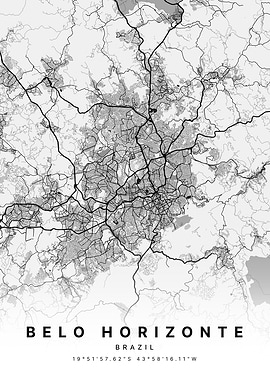 Belo Horizonte Brazil City Map