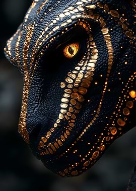 Golden Dinosaur Eye Animal
