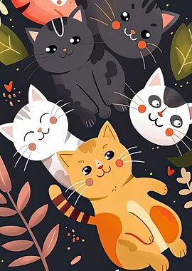 Cute Cartoon Cats