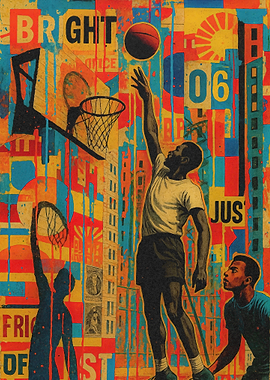 Basketball Collage Art
