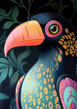 Colorful Toucan Illustration Animal