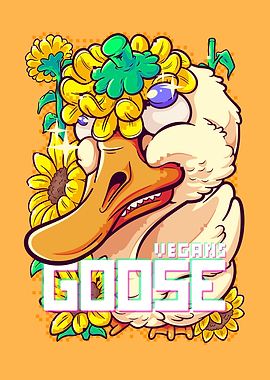 Goose with Sunflower Crown