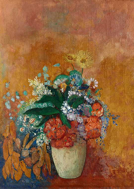 Vase of Flowers Still Life Painting by Odilon Redon