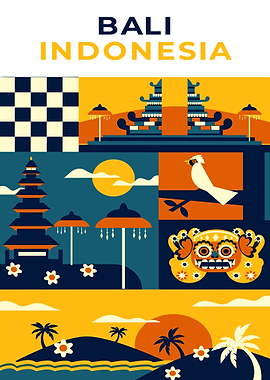 Bali Indonesia Travel Poster