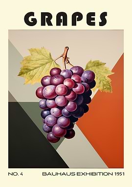 Grapes Mid Century Fruit Kitchen