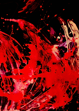 Abstract Red and Black Painting