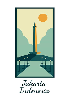 Jakarta Monument Illustration