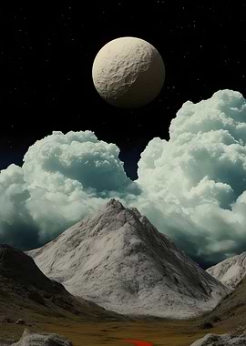 Alien Landscape with Moon