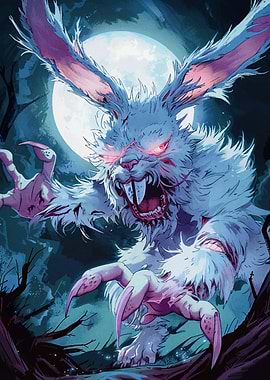 Ferocious White Rabbit Monster