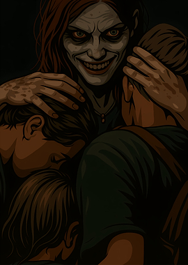 Creepy Woman Hugging