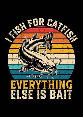 Catfish Fishing Retro Design