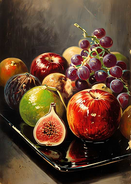 Japanese fruits still life painting