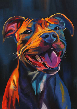 Happy Pitbull Portrait