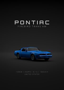 Front Pontiac Firebird Trans Am - Blue Specs
