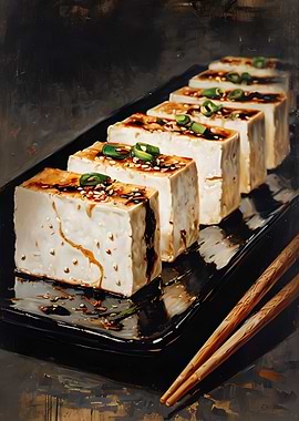Japanese tofu with sesame seeds