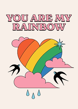 Rainbow Heart Print