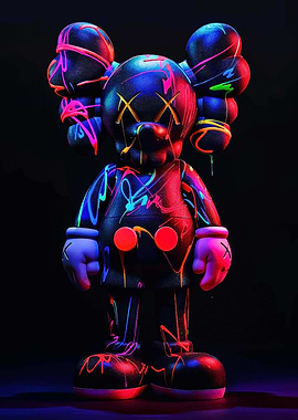 KAWS Figure Neon Drip