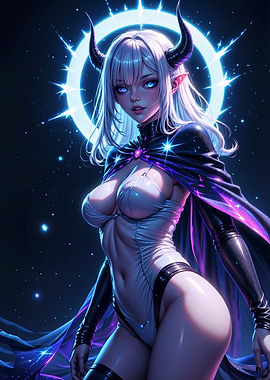 Demon Girl with Halo