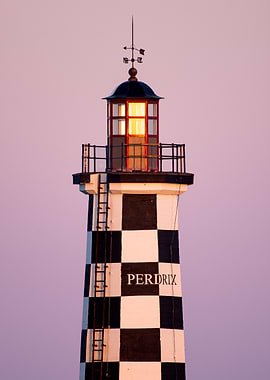 Lighthouse with Checkerboard Pattern